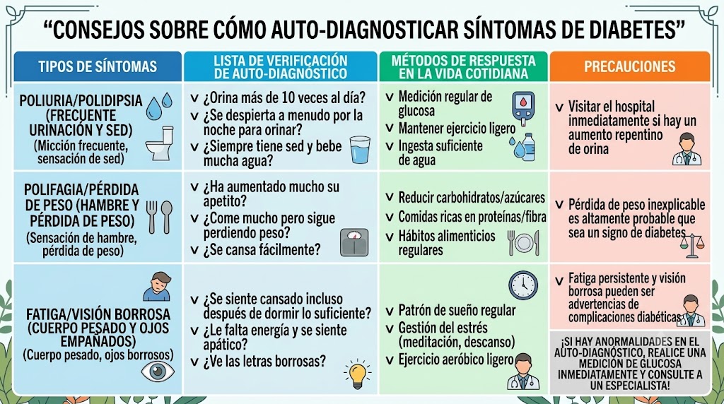  Autodiagnóstico de síntomas de diabetes