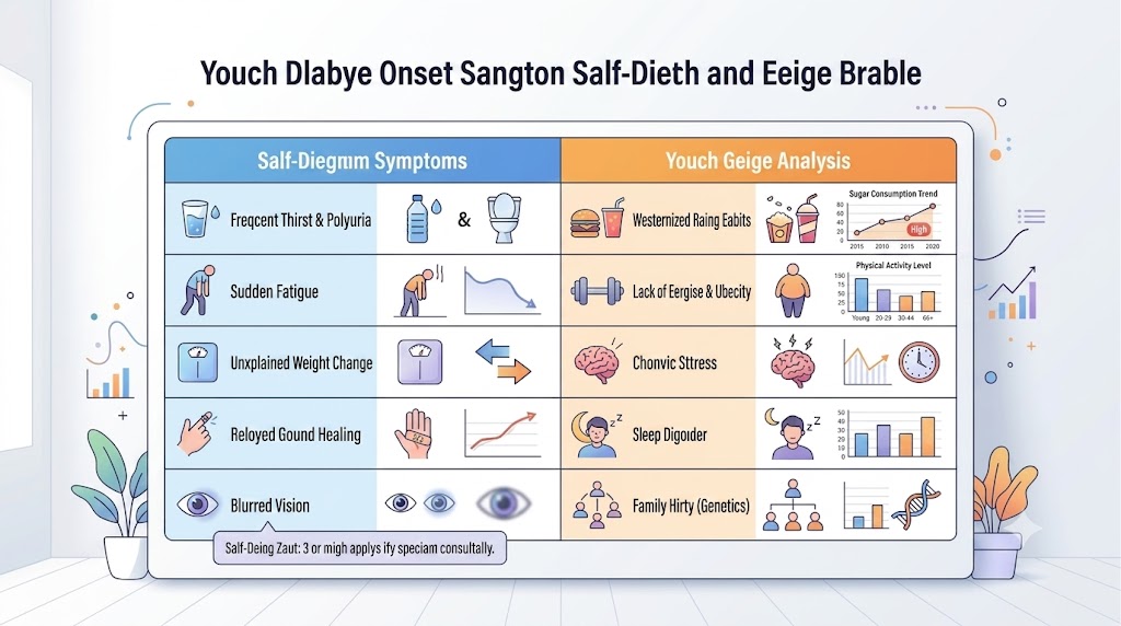 Diabetes onset symptoms self-diagnosis youth causes