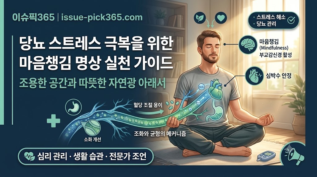 당뇨 스트레스 극복을 위한 마음챙김 명상 실천 이미지