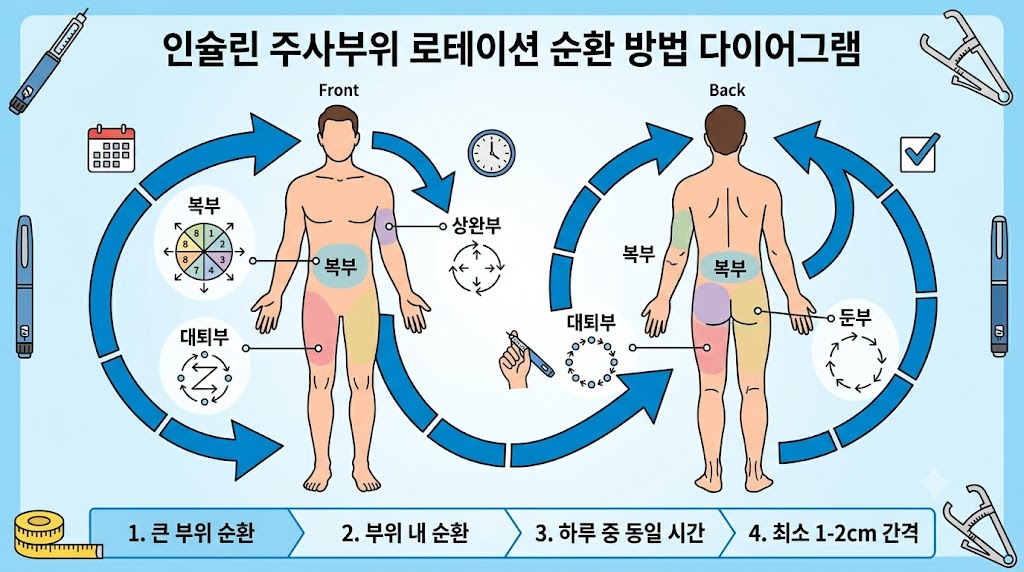 인슐린 종류별 투여 방법 주사 부위 안내