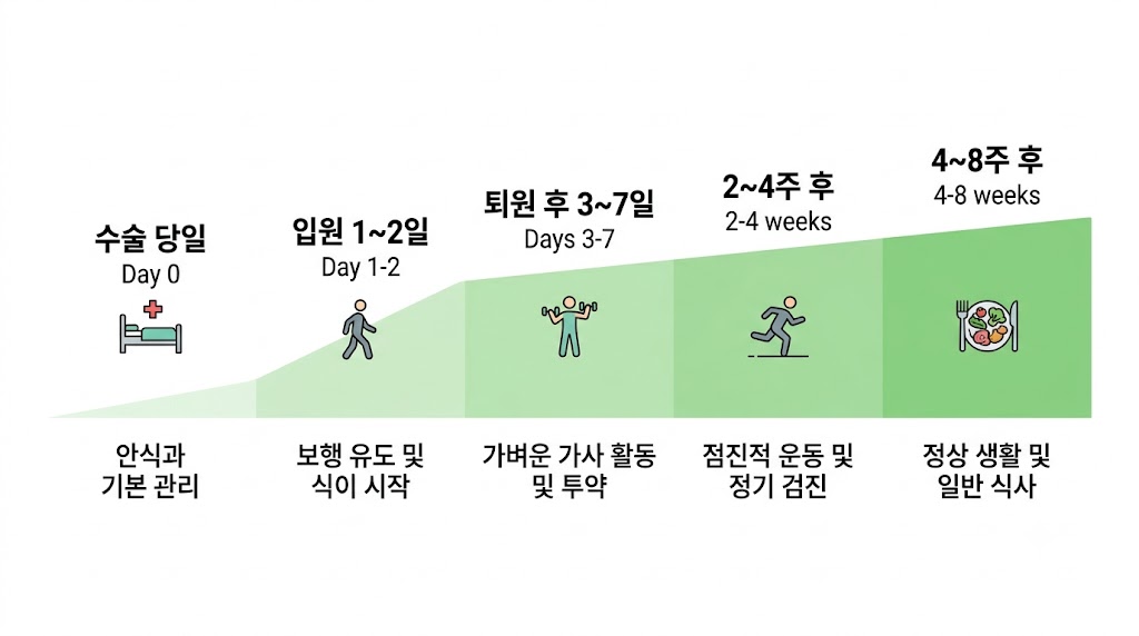 로봇 수술 담낭 제거 후 회복 단계 안내
