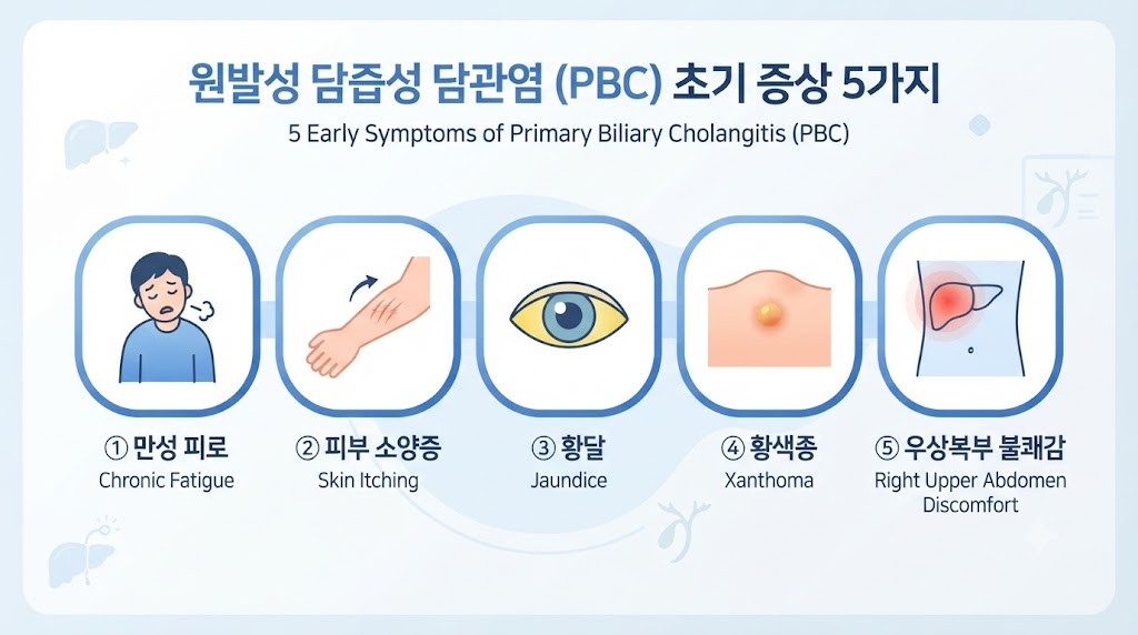 일차성 담즙성 담관염 초기증상 — 피로·가려움 자가진단 체크리스트