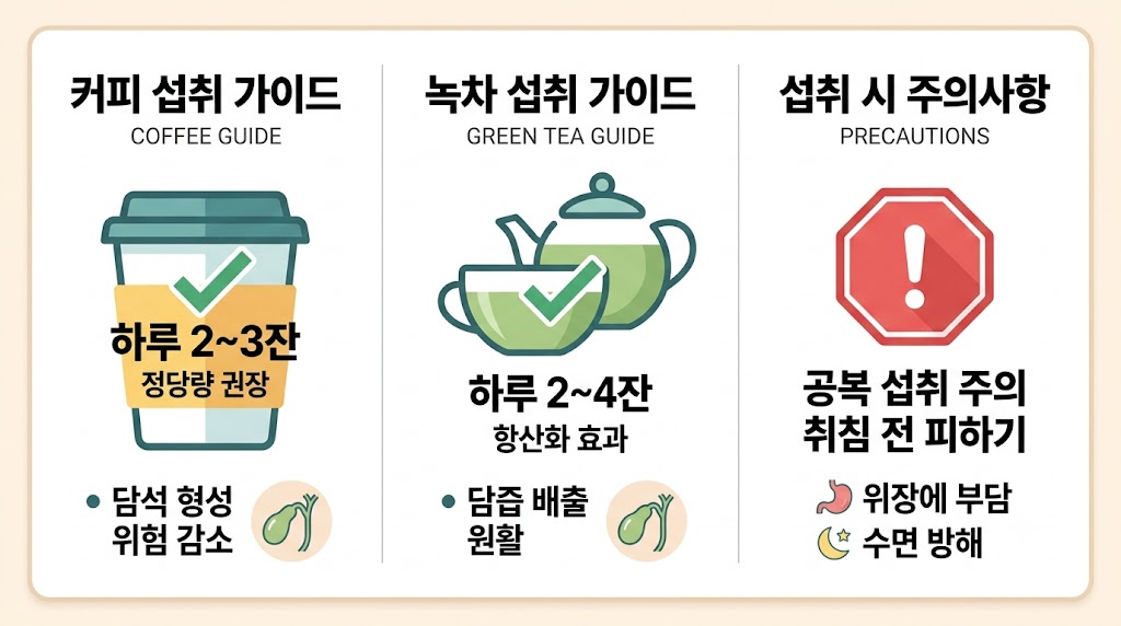 담낭 건강을 위한 커피·녹차 올바른 섭취법