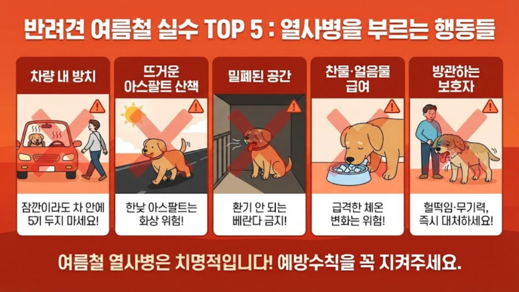  반려동물 열사병 유발하는 보호자 실수 5가지 비교