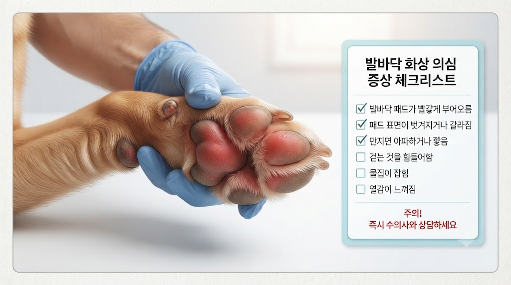반려동물 열사병 원인 — 아스팔트 온도와 강아지 발바닥 화상 비교 차트