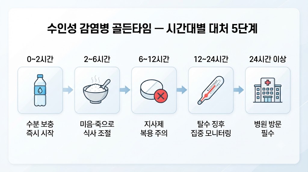 수인성 감염병 골든타임 시간대별 대처법 타임라인