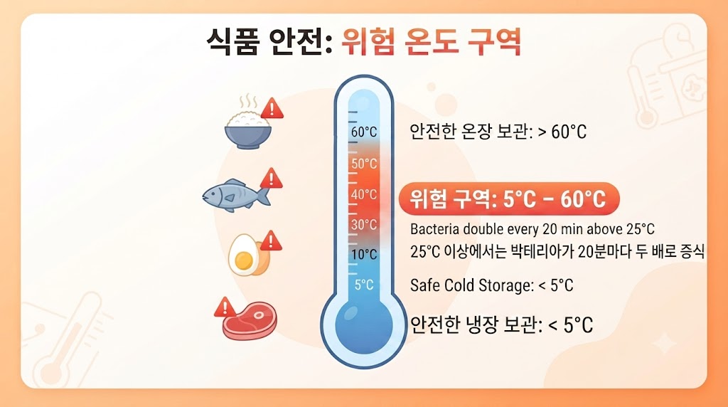 식중독 골든타임 — 폭염 속 음식이 위험해지는 온도와 시간