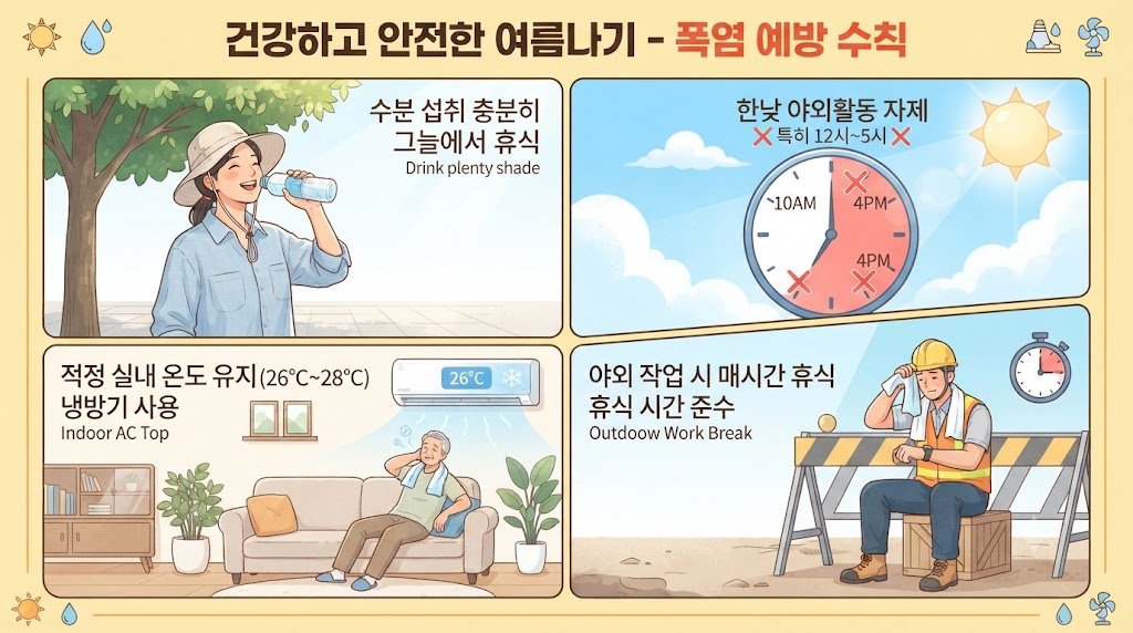 열사병 일사병 예방법 – 폭염 여름철 온열질환 예방 수칙