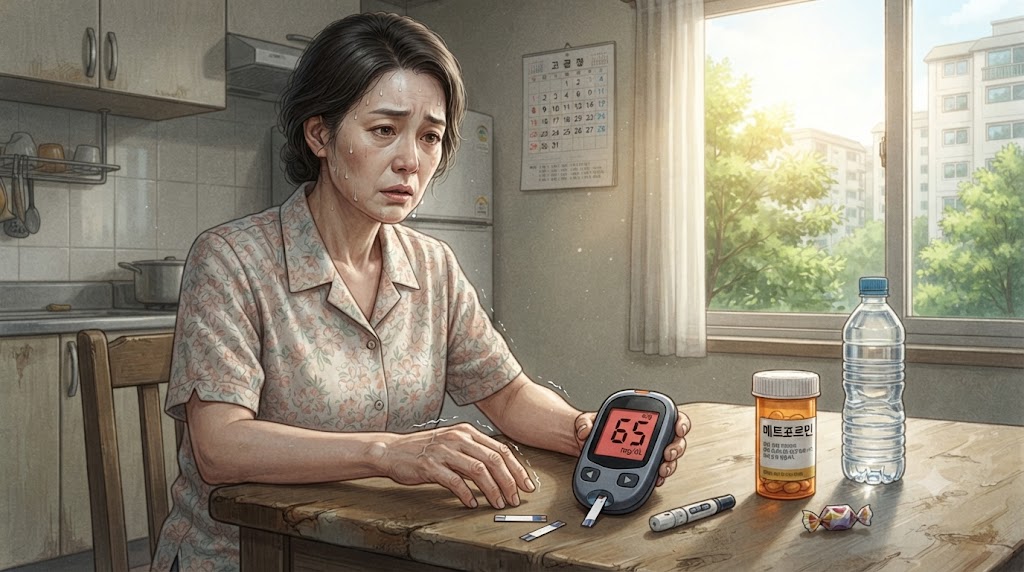 혈압약 당뇨약 부작용 – 폭염 저혈당 증상과 메트포르민 탈수 주의 이미지