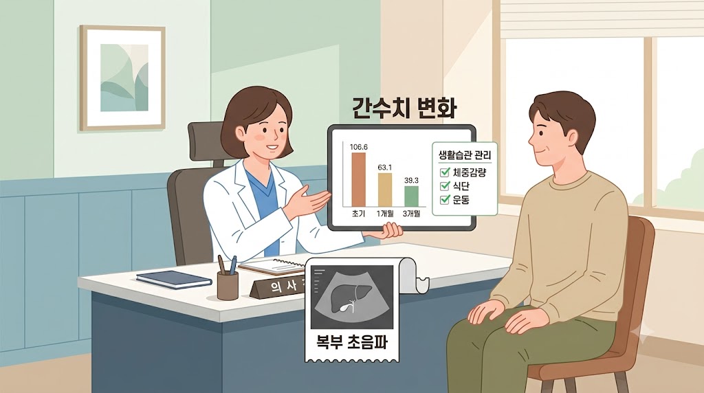 지방간 진단 검사와 생활습관 관리법 인포그래픽